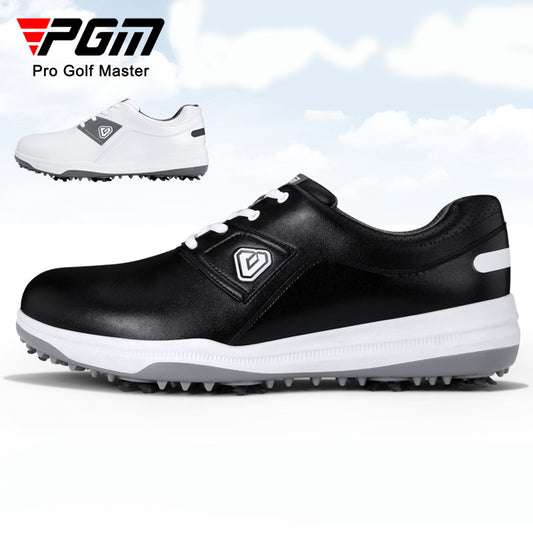 PGM XZ193 waterproof golf shoe foshan microfiber leather black spike golf shoes