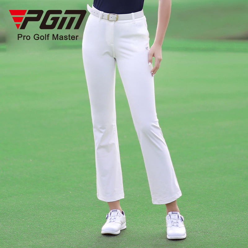 PGM KUZ067 Women Stretch Golf Flared Pants White Spandex Golf Trousers