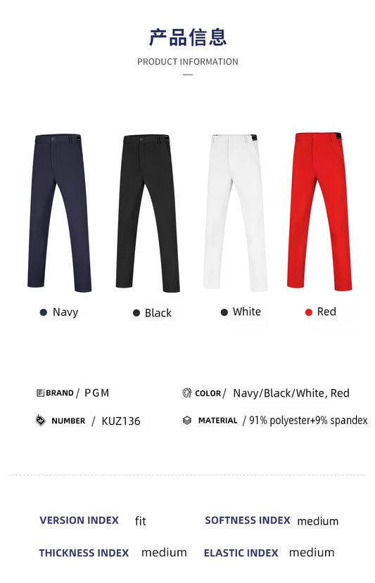 PGM KUZ136 men's slim fit trousers golf pants elastic golf trousers for men