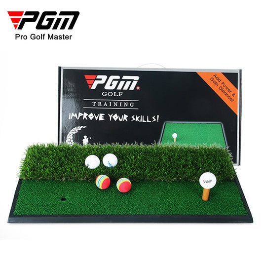 PGM DJD005 dual grass golf practice swing mat portable golf hitting mat