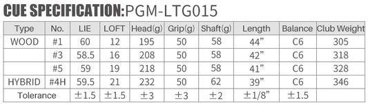 PGM LTG015 VS II High Rebound Titanium Driver Wood Graphite Shaft Golf Club Set For Women