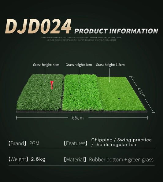 PGM DJD024 golf hitting mat mini backyard golf practice 3-in-1 hit mat foldable hitting swing mat