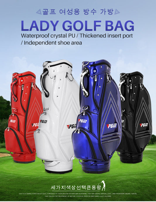 PGM QB085 wholesale 5 divider 14 way ladies golf cart bag blank custom waterproof golf bag