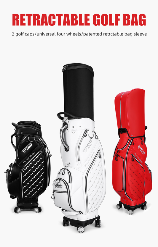 PGM QB129 2022 luxury golf bag microfiber leather travel funky golf bag with wheel