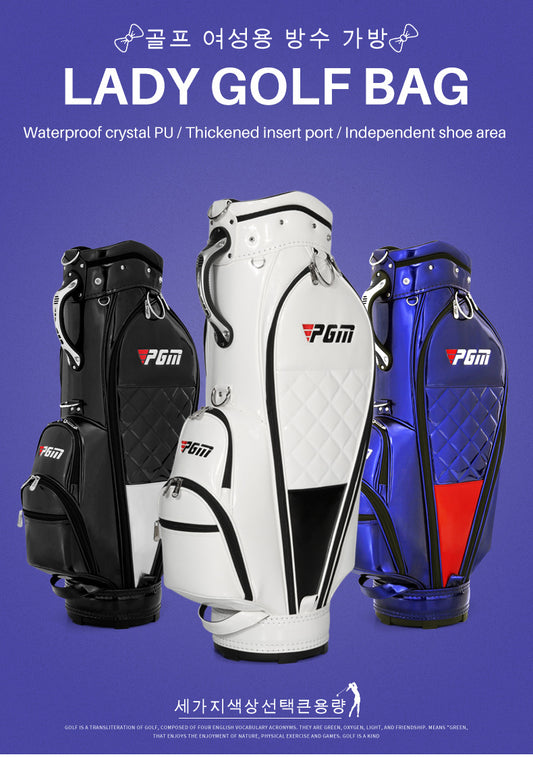 PGM QB084 ladies tour golf equipment caddy bag pu leather golf bag