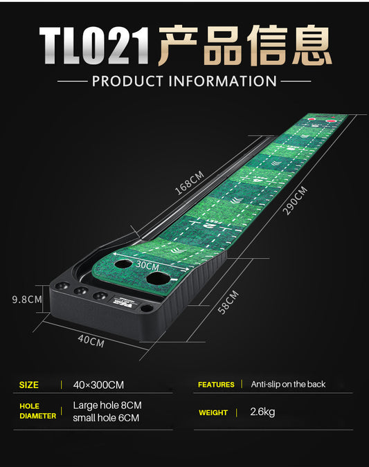 PGM TL021 Wholesale Professional Black Plastic Frame Indoor Outdoor Golf Putting Mat With Ball Return-Carpet