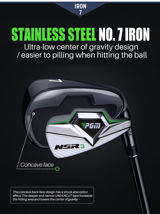 PGM Tig033 NSR III Professional Men Stainless Steel Graphite Head Black Gold Golf Iron