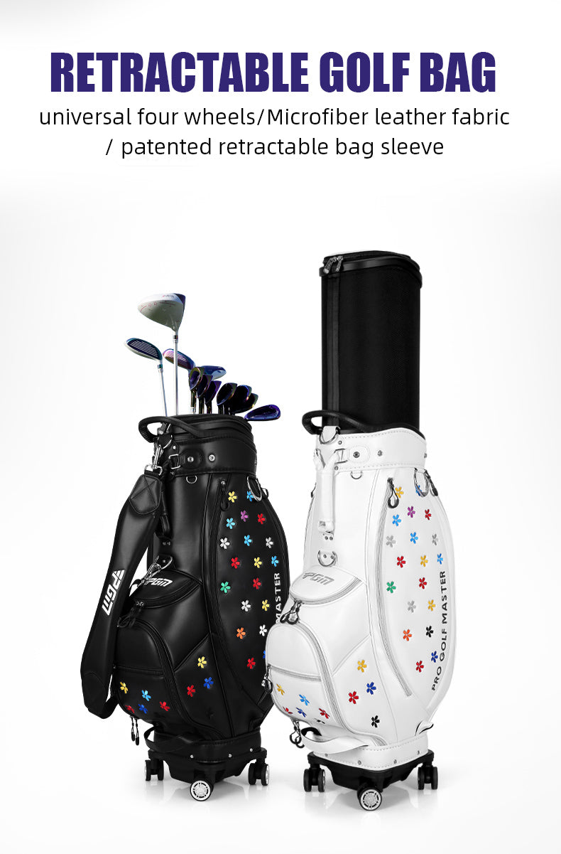 PGM QB138 korea style custom tour golf bag white golf bag with wheels