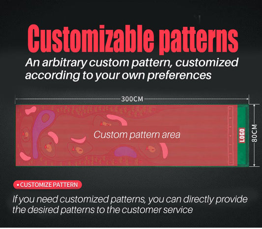 PGM TL028 3m meter indoor golf practice velvet personal custom made training mini putting mat