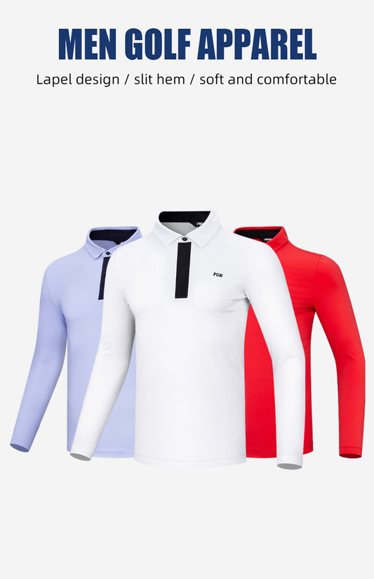PGM YF491 men polo shirts plain golf polo blank t shirt long sleeve odm golf polo