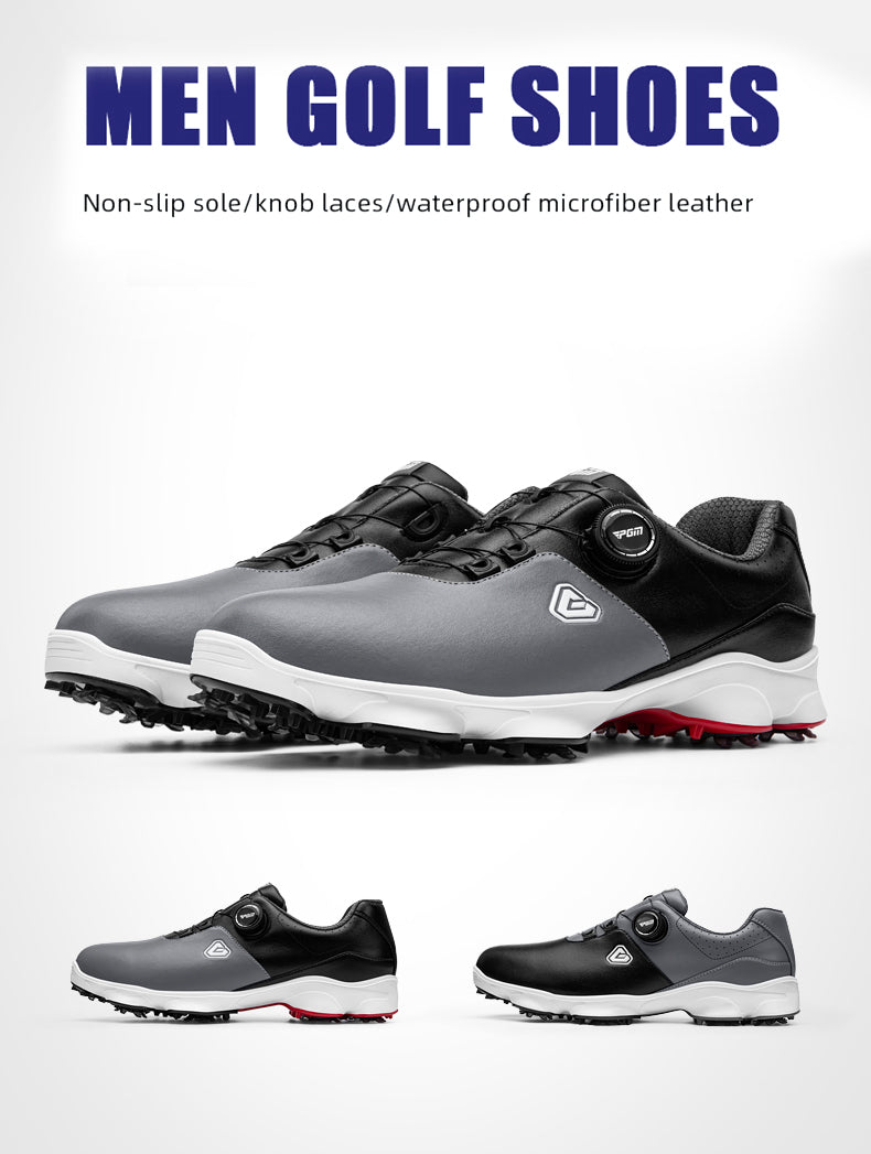 PGM XZ233 golf shoes gents waterproof antiskid golf shoes for men leather
