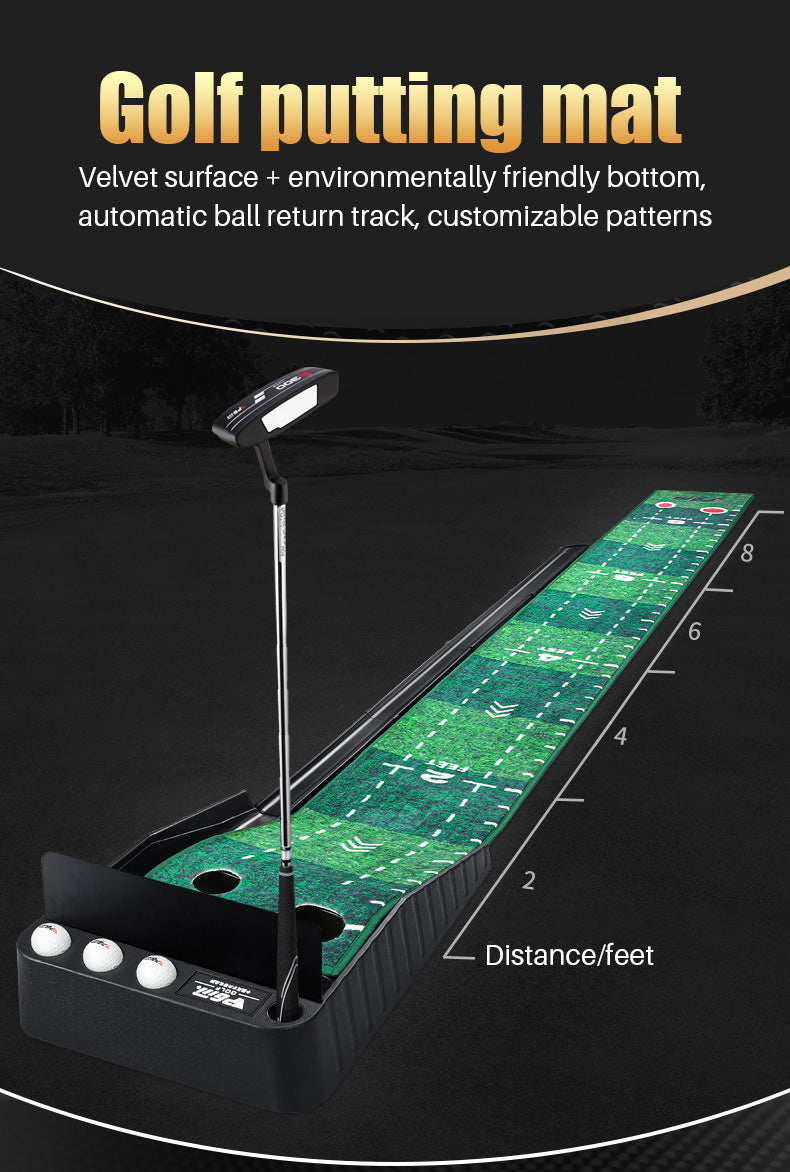 PGM TL021 Wholesale Professional Black Plastic Frame Indoor Outdoor Golf Putting Mat With Ball Return-Carpet
