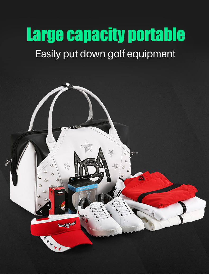 PGM YWB033 portable golf boston bag large colorful waterproof rivet golf boston bag