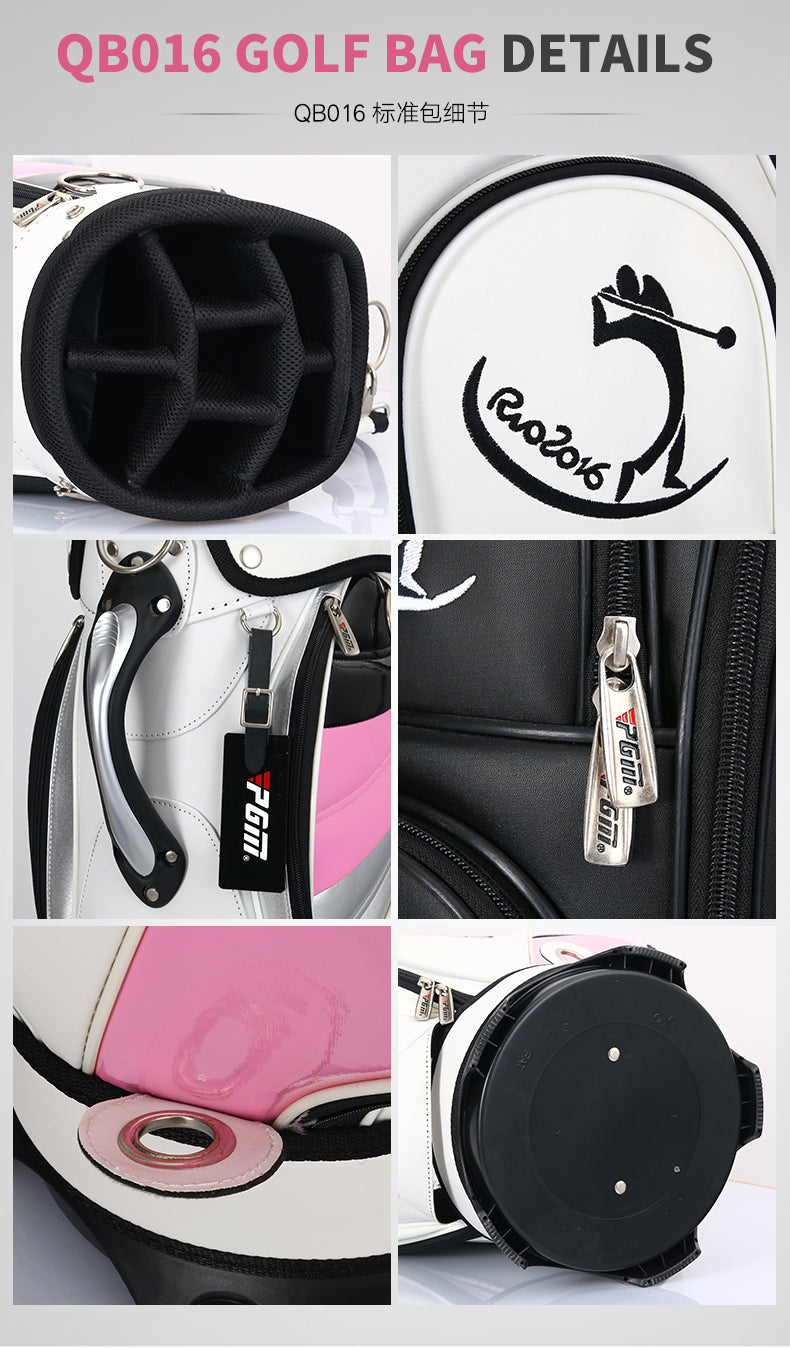 PGM QB016 ladies pink oem women staff purple custom leather golf bags