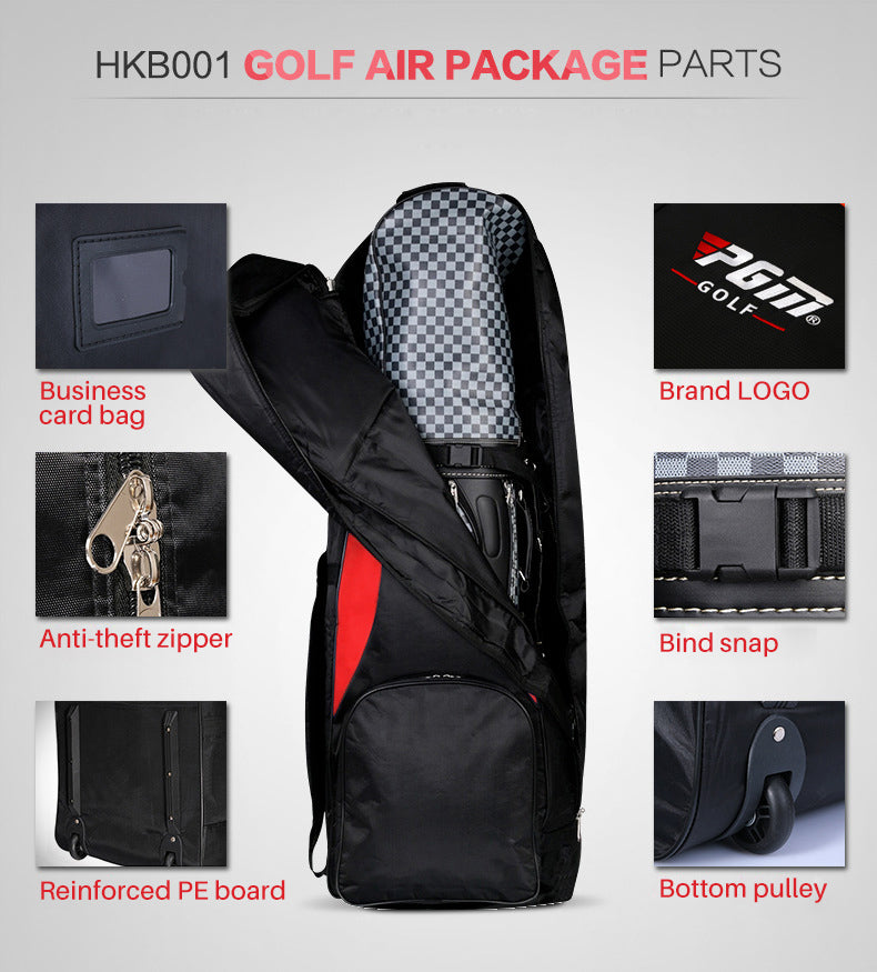 PGM HKB001 durable thick nylon folding travel golf bag with wheels