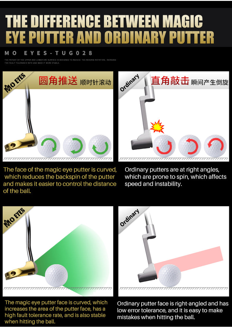 PGM TUG029 golf putter mallet club logo gold golf putter