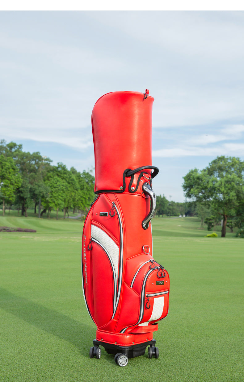 PGM QB136 custom logo golf bag travel microfiber leather golf bag with wheels