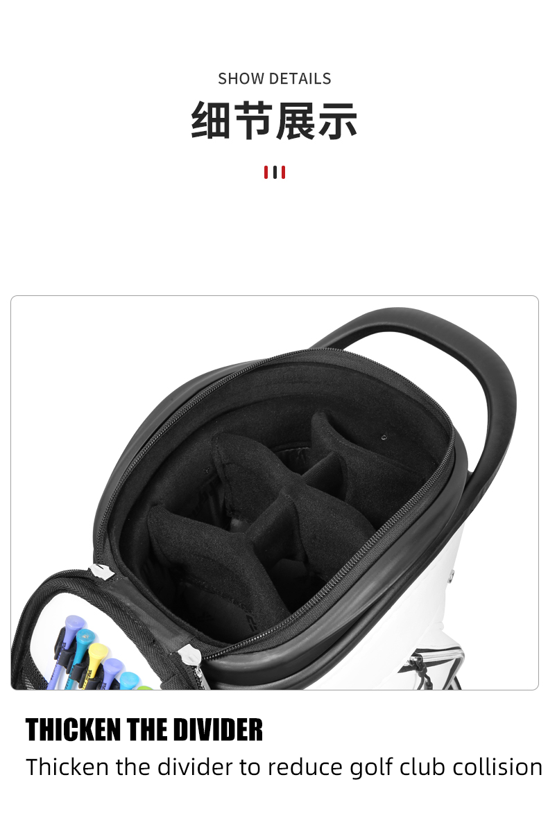 PGM QB129 2022 luxury golf bag microfiber leather travel funky golf bag with wheel