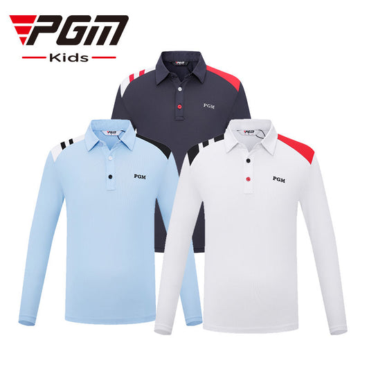PGM YF544 boys custom print golf polo long sleeve athletic wear golf polo