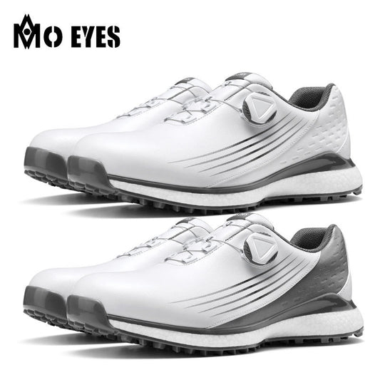 MOEYES M22XZ01 men sports golf shoes size 8 waterproof custom leather golf shoes