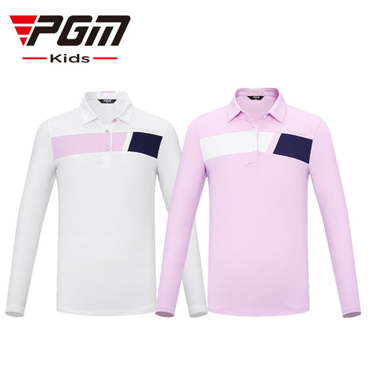 PGM YF546 button down golf tennis polo athletic wear kids golf polo