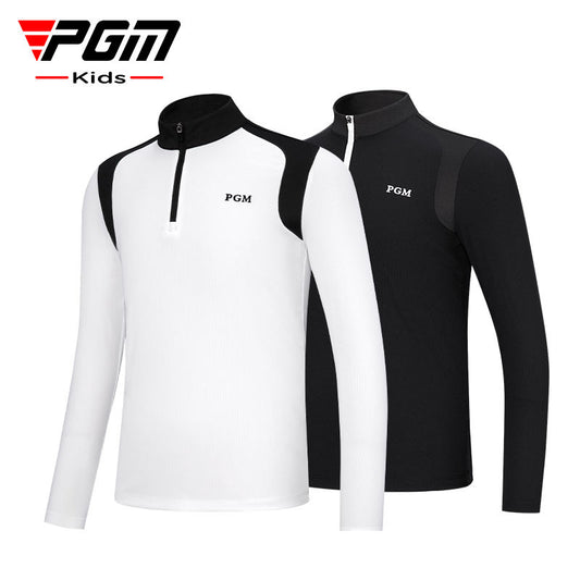 PGM YF541 kids golf t-shirts manufacturer quarter zip pullover nylon golf shirt