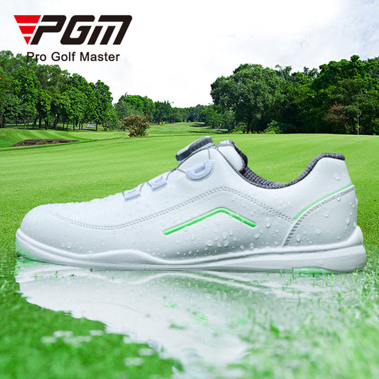 PGM XZ247 microfiber leather luxury golf shoes women oem waterproof spike less golf shoes