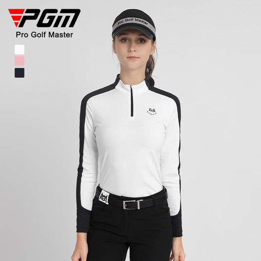 PGM YF516 golf polyester t-shirts bulk womens 1/4 zip long sleeve golf shirt