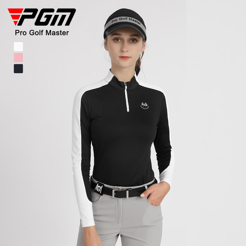 PGM YF516 golf polyester t-shirts bulk womens 1/4 zip long sleeve golf shirt
