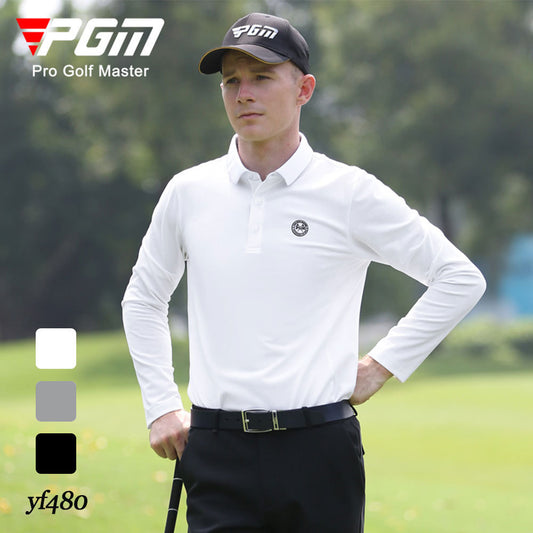 PGM YF480 golf performance polos shirt men long sleeve wholesale golf polo