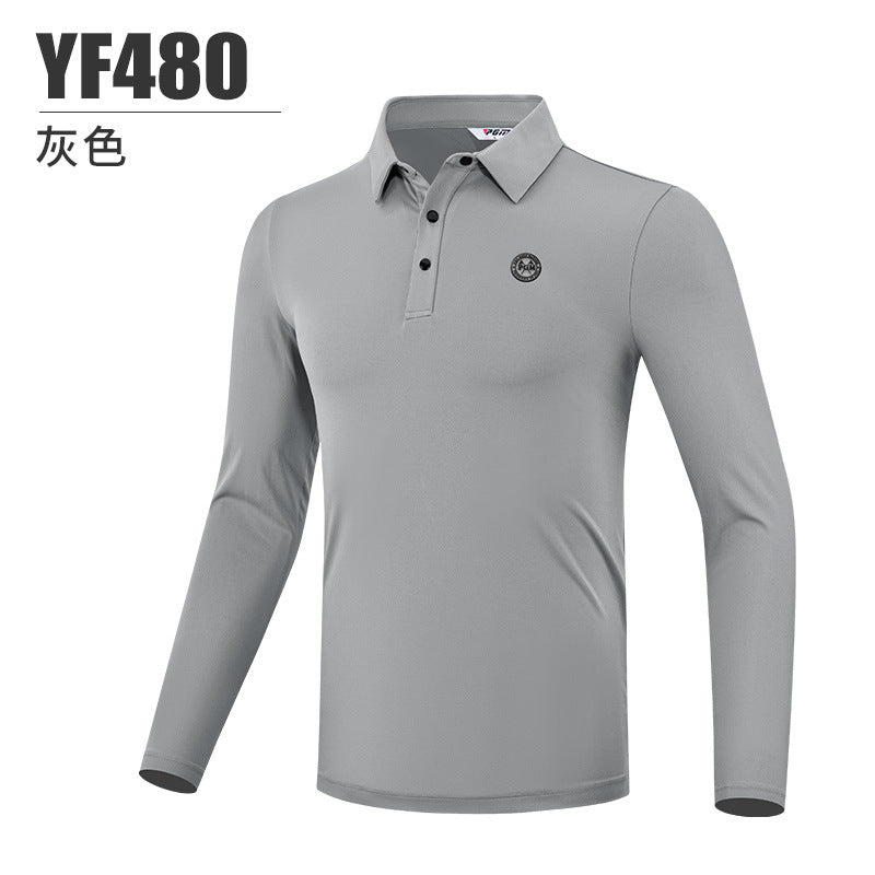 PGM YF480 golf performance polos shirt men long sleeve wholesale golf polo