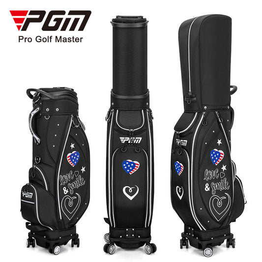 PGM QB135 cute golf bag female golf travel bag pink golf bags with wheel