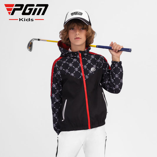 PGM YF431 kids golf jacket wind breaker full zip outdoor casual sports golf jacket
