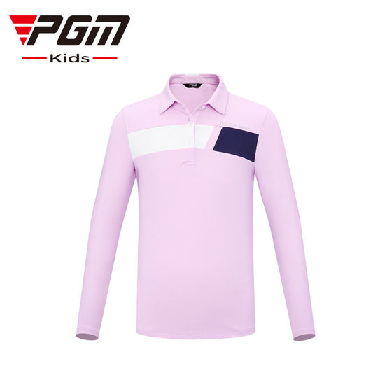 PGM YF546 button down golf tennis polo athletic wear kids golf polo