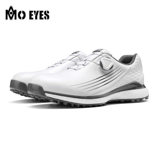 MOEYES M22XZ01 men sports golf shoes size 8 waterproof custom leather golf shoes