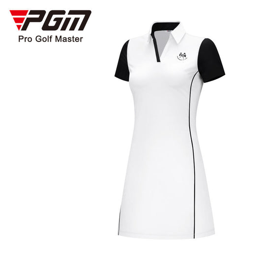 PGM QZ083 golf dress women quick dry custom short sleeve v-neck polo ladies golf dress