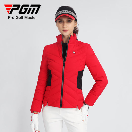 PGM YF520 ladies warm golf jackets wholesale duck down full zip women logo golf jacket