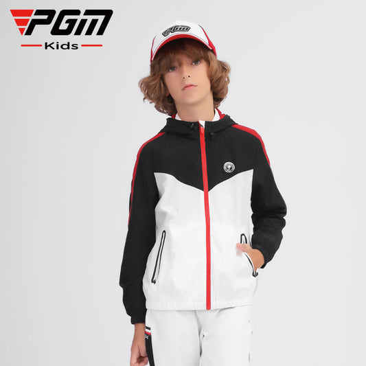 PGM YF431 kids golf jacket wind breaker full zip outdoor casual sports golf jacket