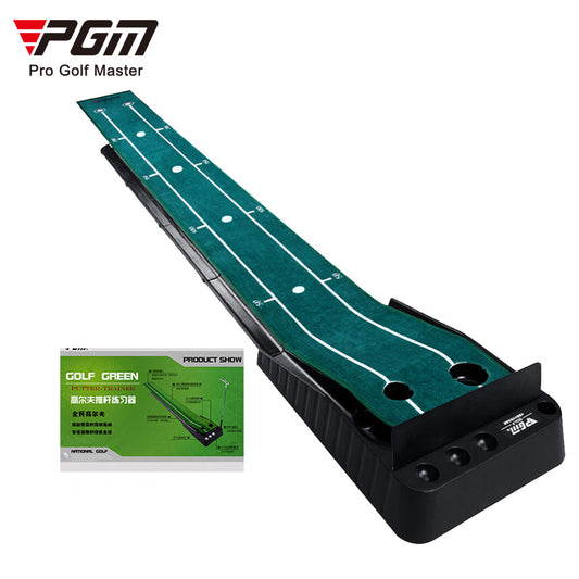 PGM TL023 Aiming line-Carpet Golf Putting Mat Ball Return Track Baffle Black Plastic Frame Indoor Outdoor