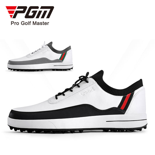 PGM XZ184 brand black golf shoes waterproof custom spike less golf shoes men