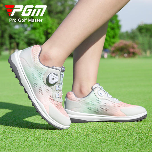 PGM XZ238 custom logo women golf trainers shoes breathable mesh golf shoes
