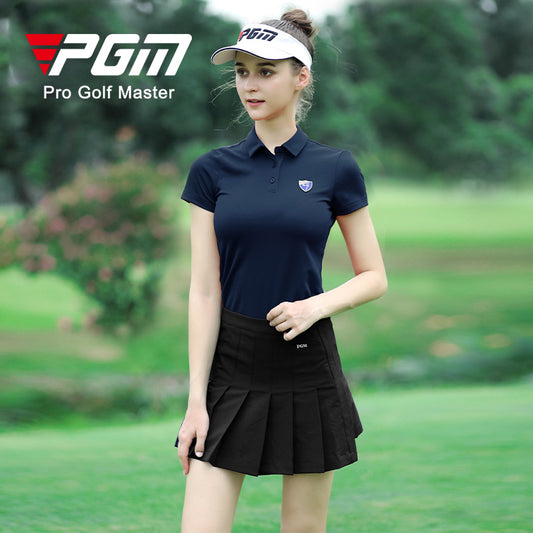 PGM YF442 wholesale women golf polo shirts plain breathable manufacturer golf polo
