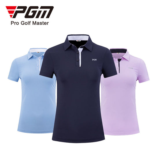 PGM YF486 modern polo golf t shirts womens short sleeve golf polo shirt white golf polo