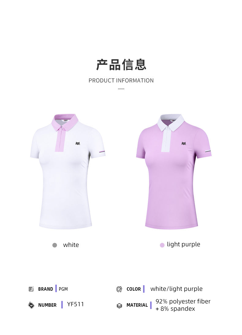 PGM YF511 custom golf tshirts polo shirt polyester spandex golf polo for women