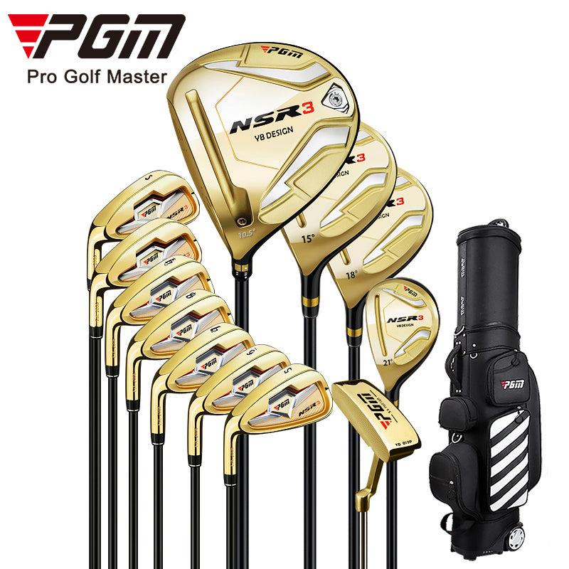 PGM MTG033 left handed mens custom golf clubs complete set gold titanium professional golf clubs