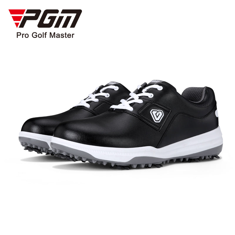 PGM XZ193 waterproof golf shoe foshan microfiber leather black spike golf shoes