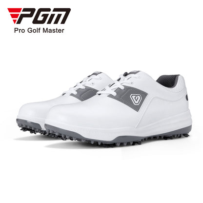 PGM XZ193 waterproof golf shoe foshan microfiber leather black spike golf shoes