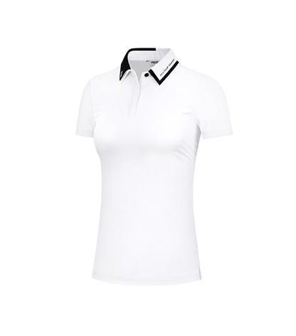 PGM YF472 lady custom premium golf polo t shirts spandex high quality golf polo