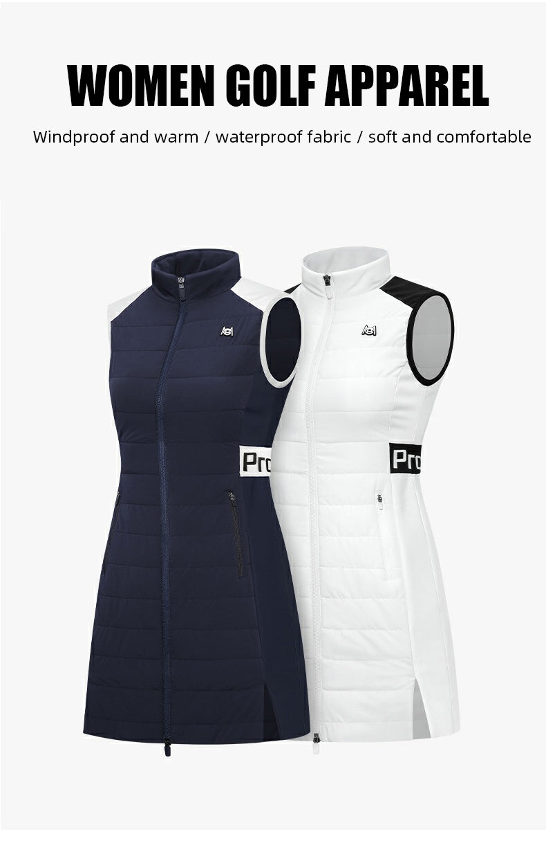 PGM YF499 women soft shell golf sleeveless bubble jacket windbreaker golf vest