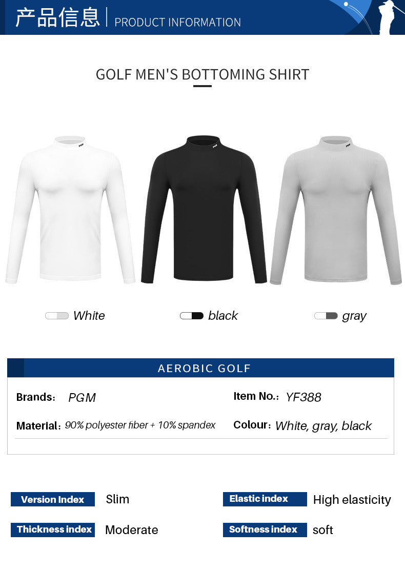 PGM YF388 mens long sleeve golf shirt custom logo oem branded golf shirt